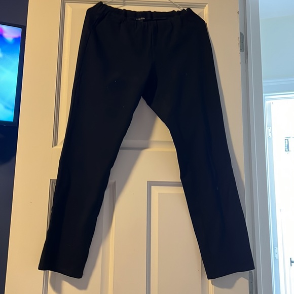 EILEEN FISHER BLACK PULL ON ELASTIC PONTE  LEGGINGS…SZ SMALL SLIM LEG PANTS - Picture 4 of 7